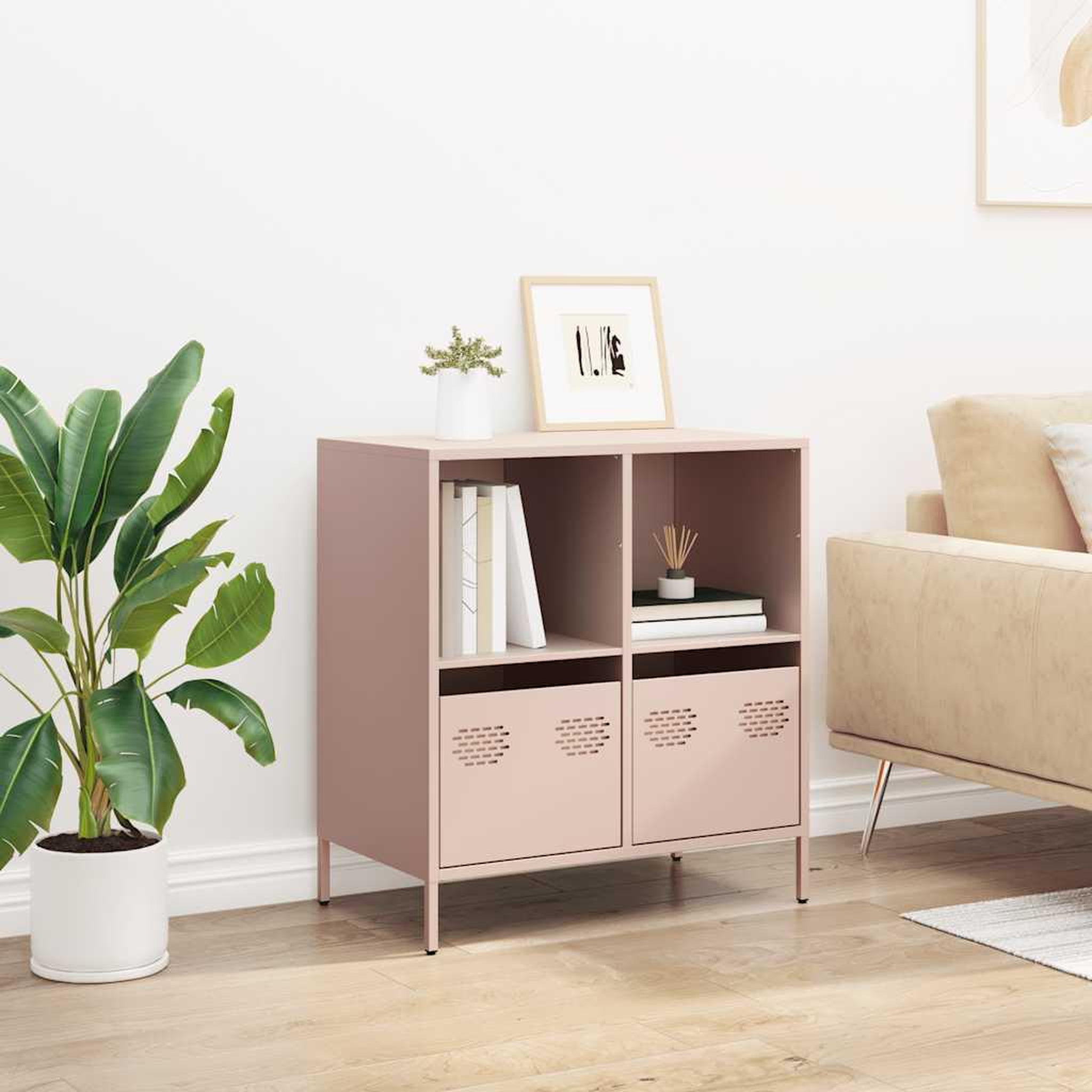 Voir la diapositive 3 : VIDAXL Buffet rose 68x39x73,5 cm acier lamine a froid