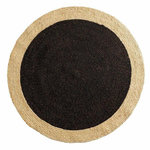 Paris Prix Tapis Déco Rond en Jute  Mario  120cm Noir & Or
