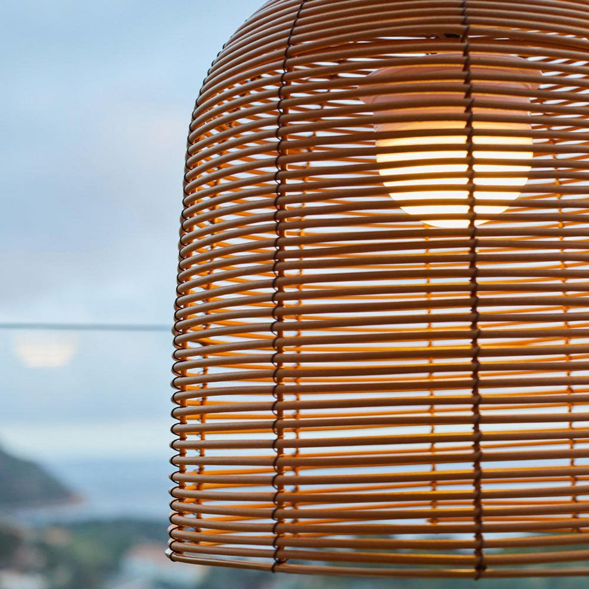 Lumisky Suspension d'extérieur nomade HANG BOHEME Bois Poly rotin D30CM