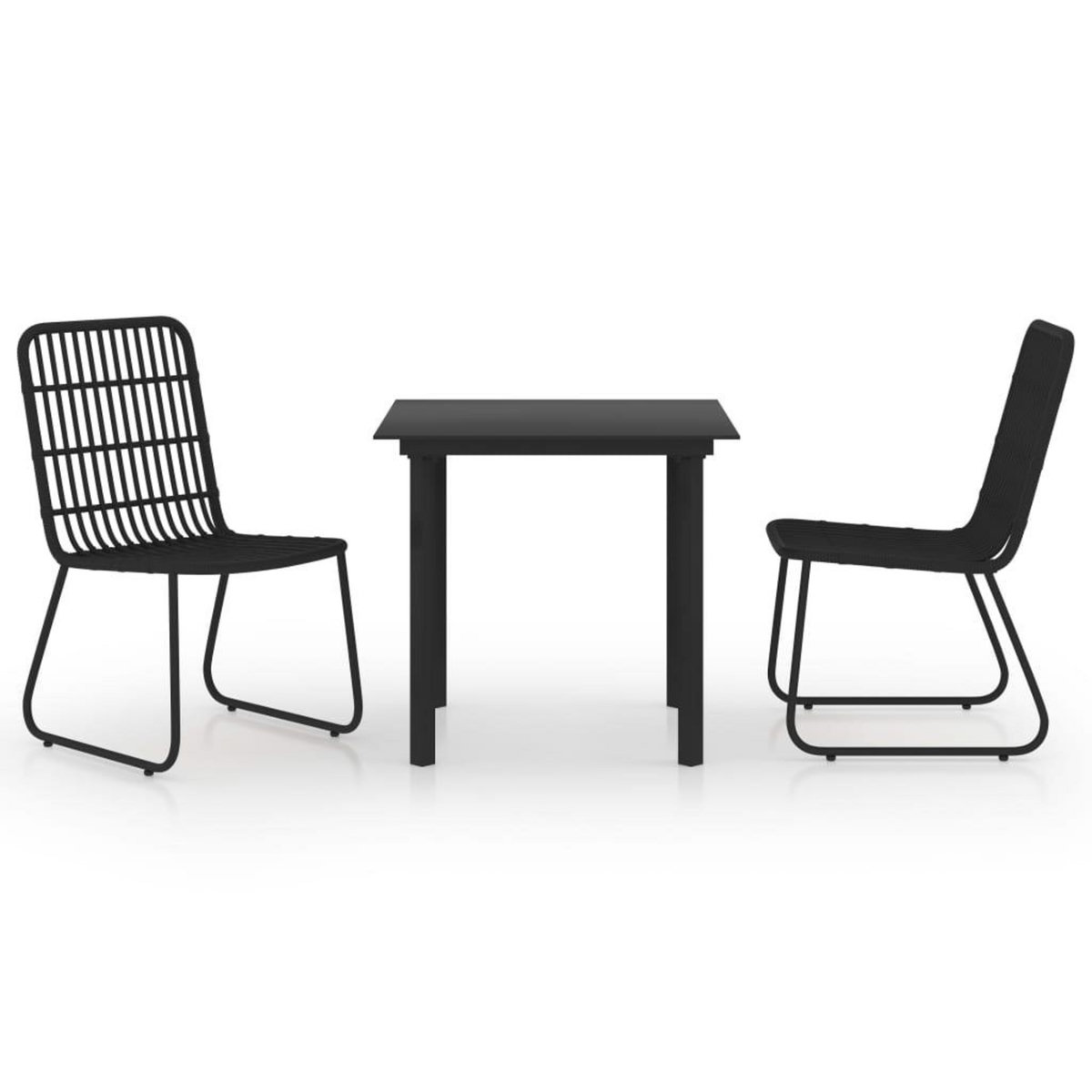 VIDAXL Ensemble a manger d'exterieur 3 pcs resine tressee et verre