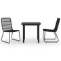 Voir la diapositive 2 : VIDAXL Ensemble a manger d'exterieur 3 pcs resine tressee et verre