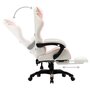 Voir la diapositive 4 : VIDAXL Fauteuil de jeux video et repose-pied Rose et blanc Similicuir
