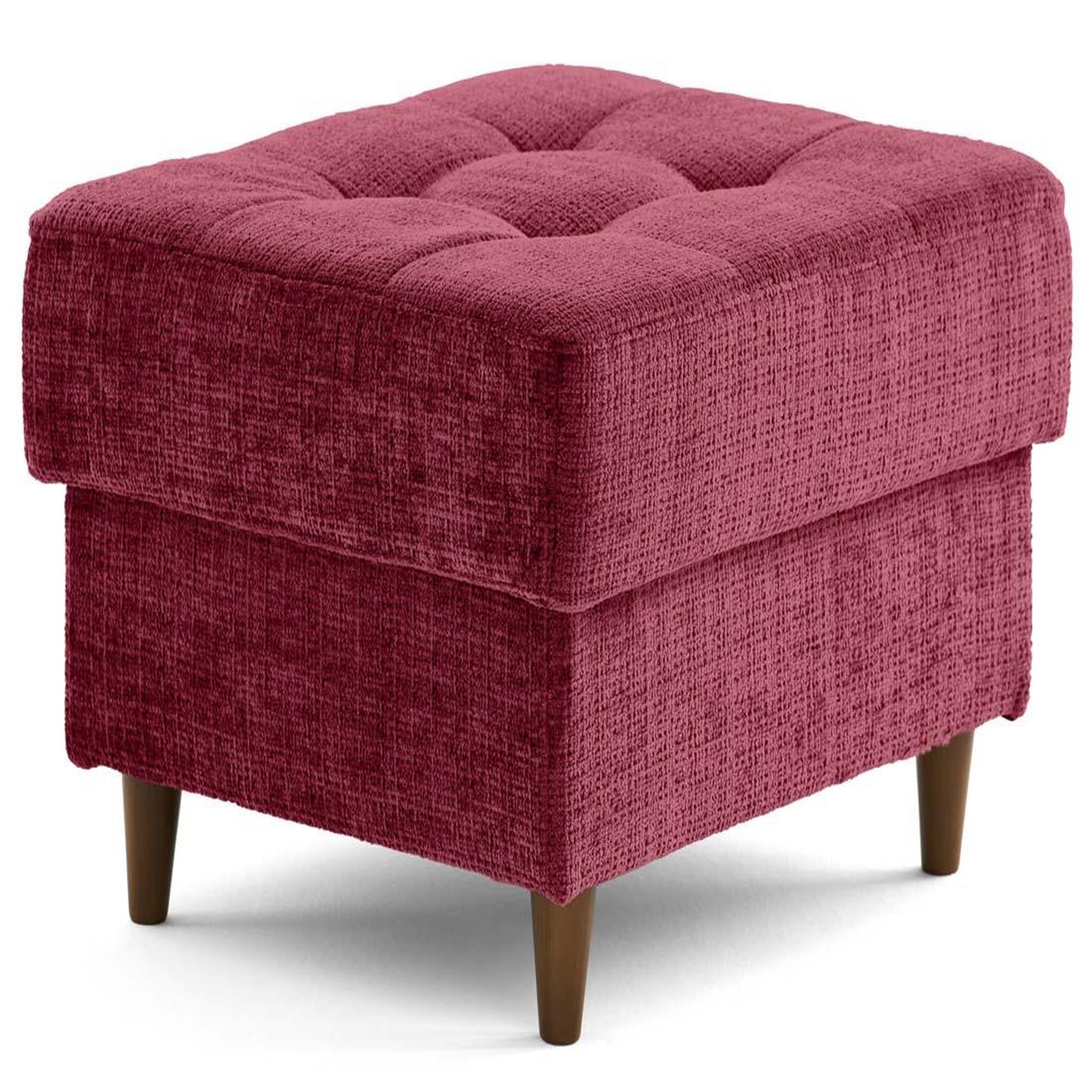Voir la diapositive 3 : BEST MOBILIER Anna - pouf en velours texturé - pieds en bois