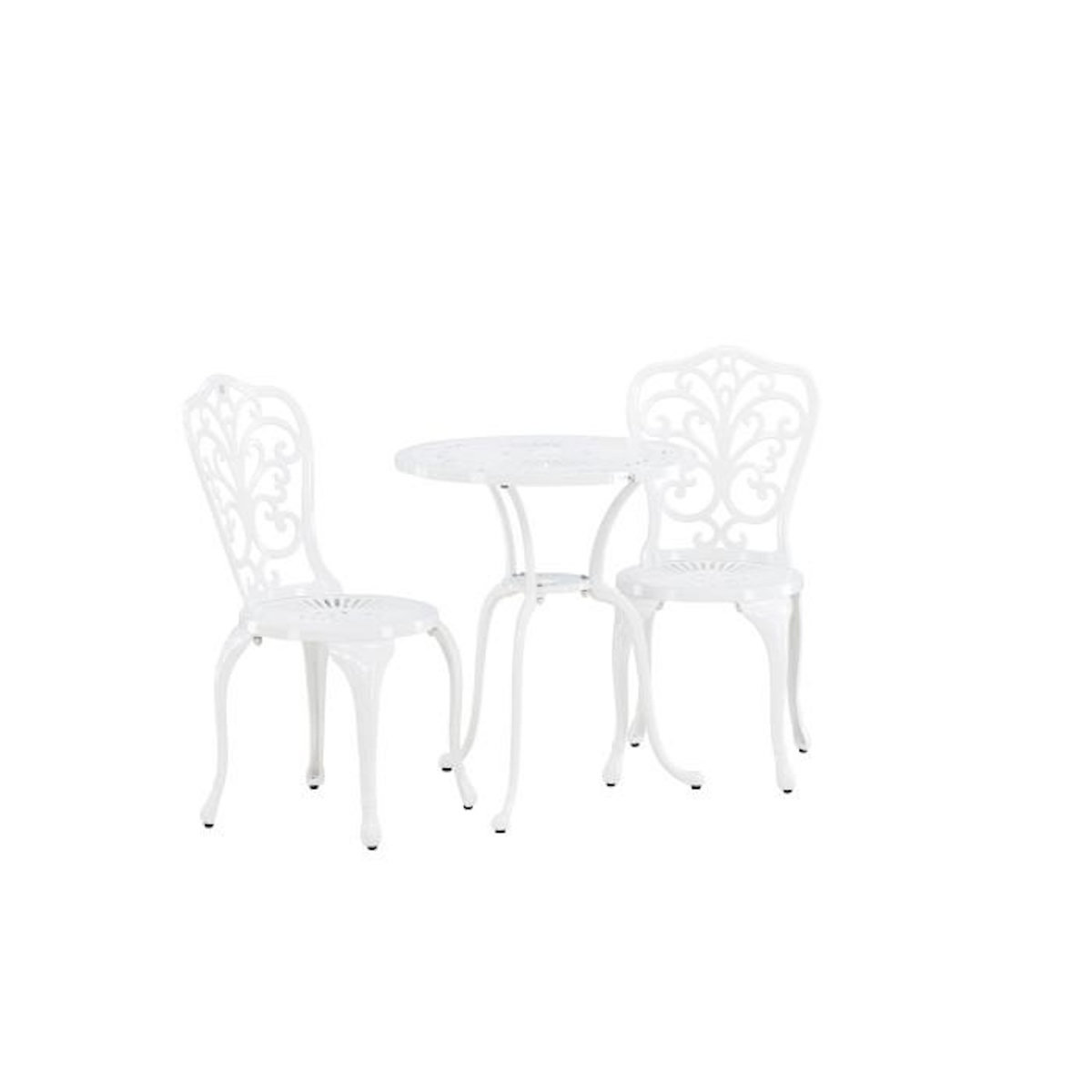 Paris Prix Ensemble Table de Jardin & 2 Chaises  Nandin  88cm Blanc