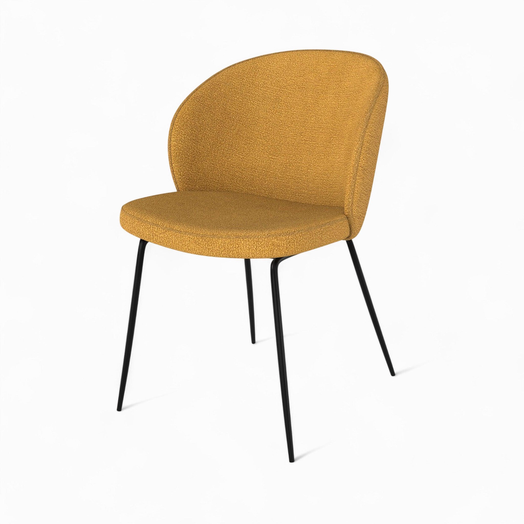 Voir la diapositive 6 : MAISON PAVANE Pack 4 chaises en tissu bouclé jaune et vert-groom