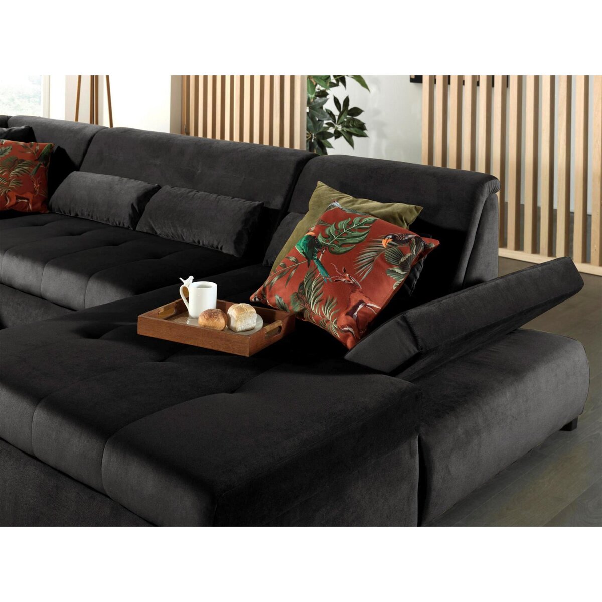 LISA DESIGN Vermont - canapé panoramique d'angle gauche - 7 places - xxl - en velours