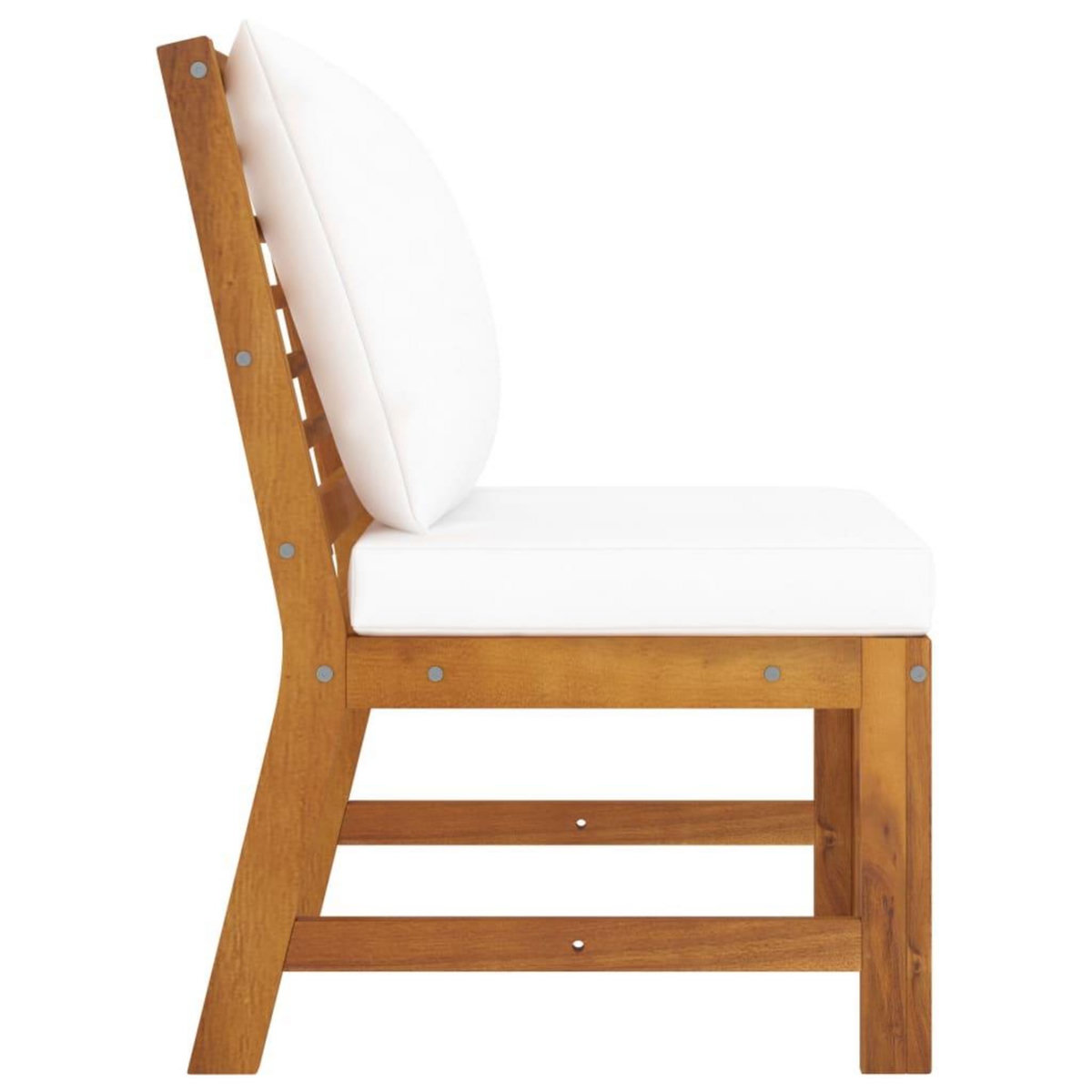 VIDAXL Canape central sectionnel et coussin creme Bois d'acacia massif