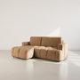 Voir la diapositive 1 : BEST MOBILIER Leonie - canapé d'angle gauche 4 places convertible avec coffre en velours texturé