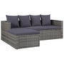Voir la diapositive 2 : VIDAXL Salon de jardin 4 pcs avec coussins Resine tressee Gris