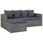 Voir la diapositive 2 : VIDAXL Salon de jardin 4 pcs avec coussins Resine tressee Gris