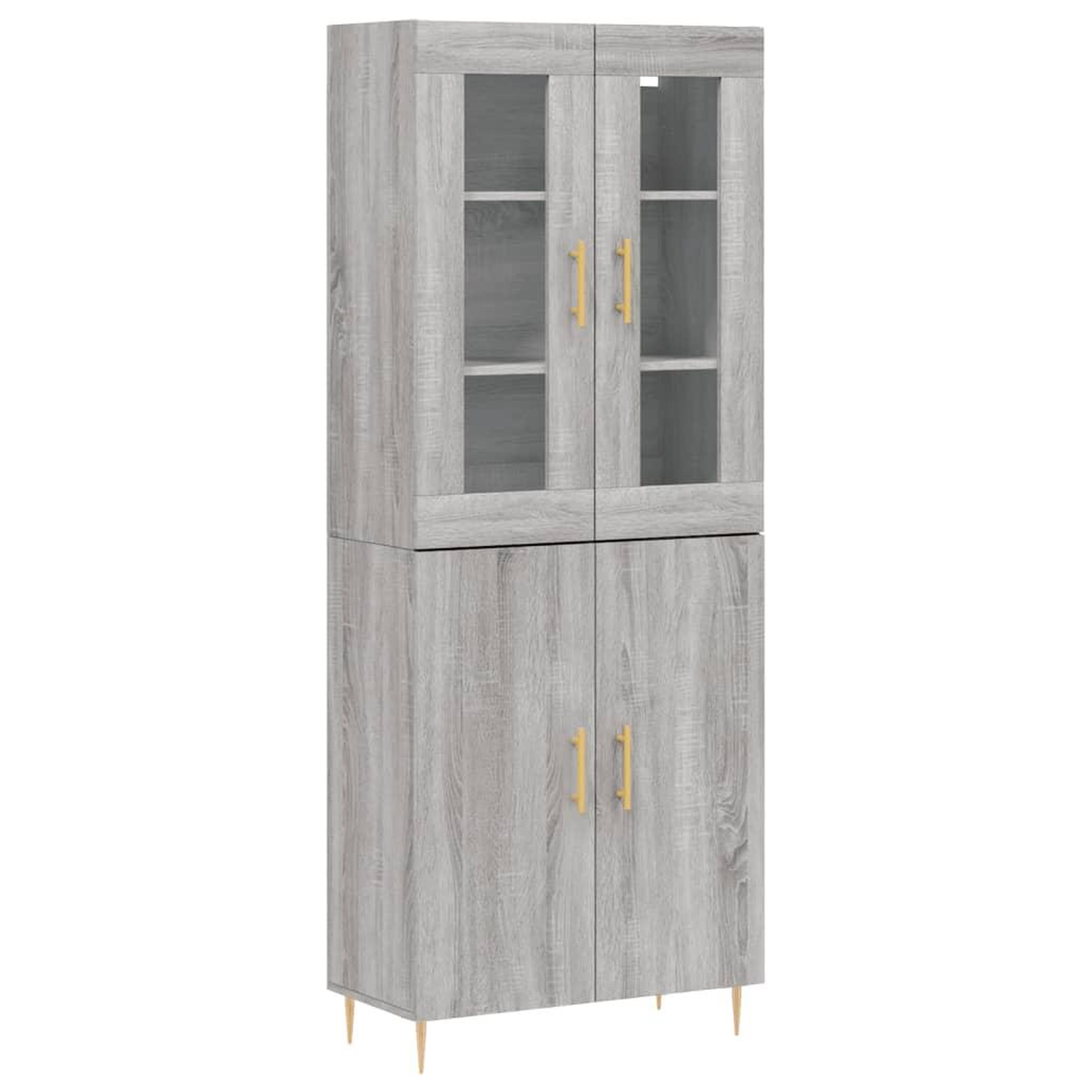 Voir la diapositive 2 : VIDAXL Buffet haut Sonoma gris 69,5x34x180 cm Bois d'ingenierie