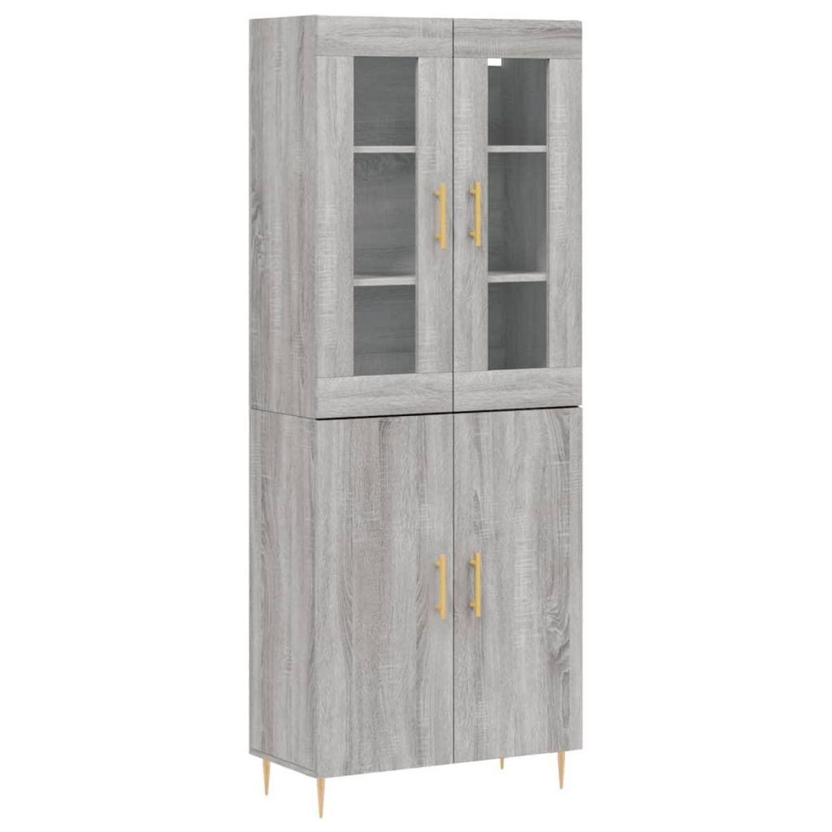 VIDAXL Buffet haut Sonoma gris 69,5x34x180 cm Bois d'ingenierie