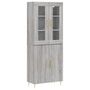 Voir la diapositive 2 : VIDAXL Buffet haut Sonoma gris 69,5x34x180 cm Bois d'ingenierie