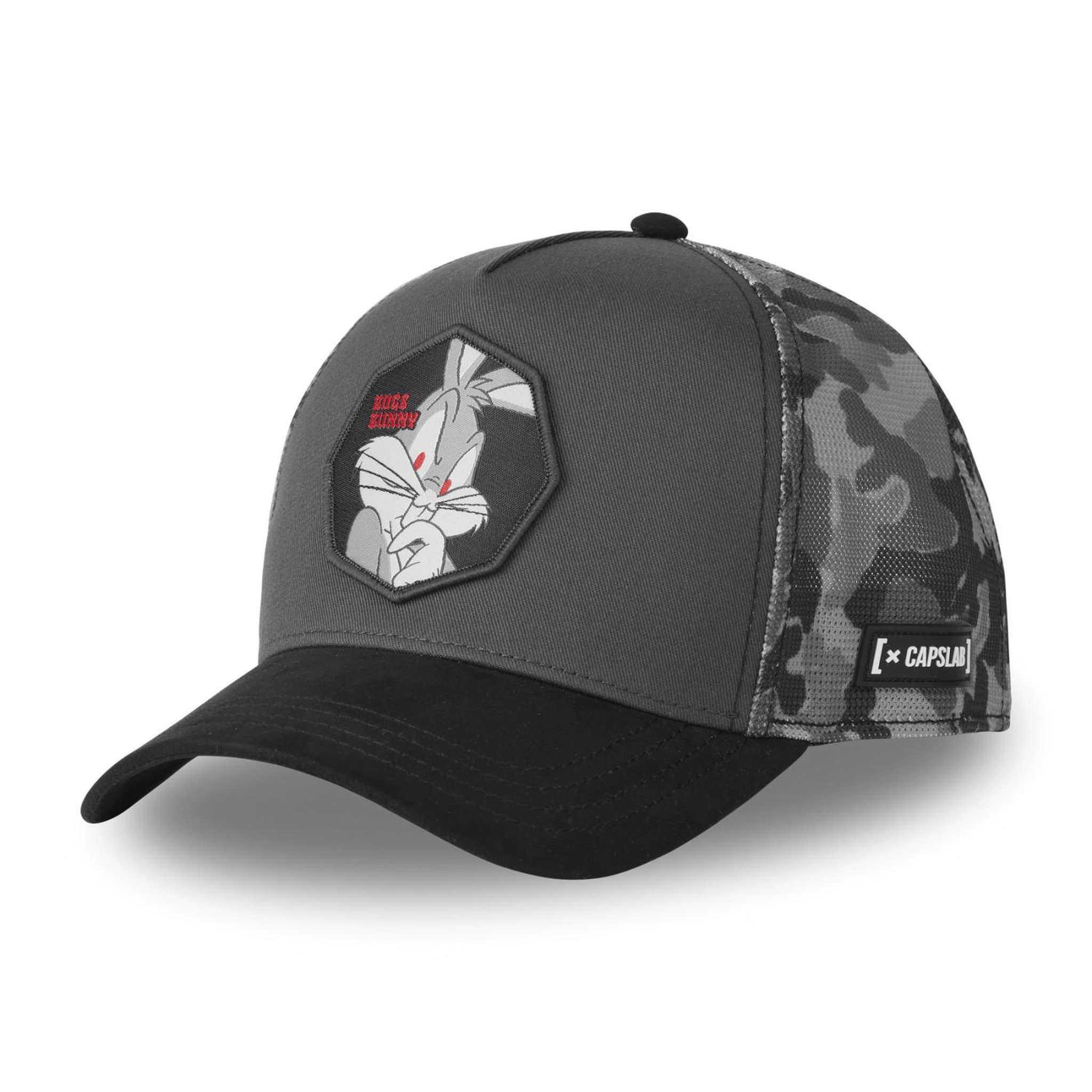 Voir la diapositive 1 : CAPSLAB Casquette trucker premium avec filet effet Bambou Looney Tunes Bugs