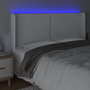 Voir la diapositive 4 : VIDAXL Tete de lit a LED Blanc 163x16x118/128 cm Similicuir