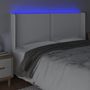 Voir la diapositive 4 : VIDAXL Tete de lit a LED Blanc 163x16x118/128 cm Similicuir