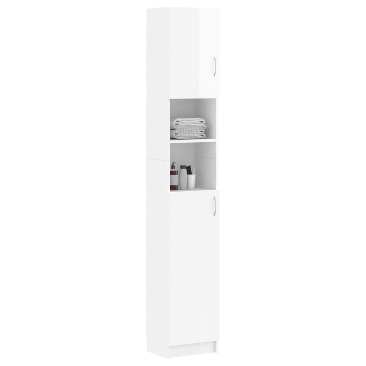 VIDAXL Armoire de salle de bain Blanc brillant Bois d'ingenierie