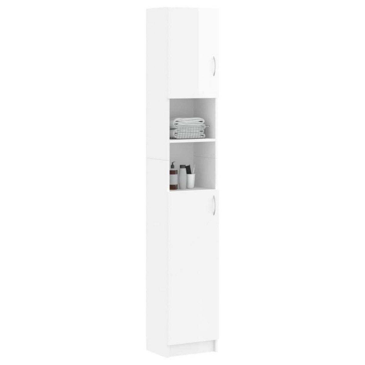 VIDAXL Armoire de salle de bain Blanc brillant Bois d'ingenierie