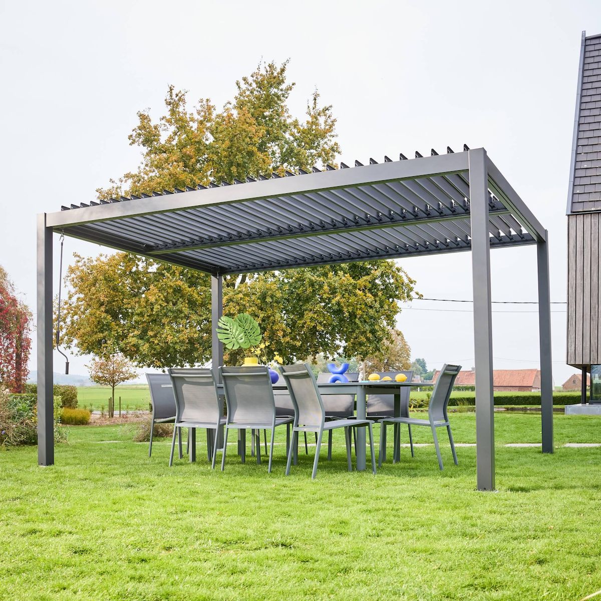 SWEEEK Pergola bioclimatique aluminium et acier lames orientables 4x3m Palace