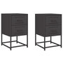 Voir la diapositive 2 : VIDAXL Tables de chevet 2 pcs noir 36x39x60,5 cm acier