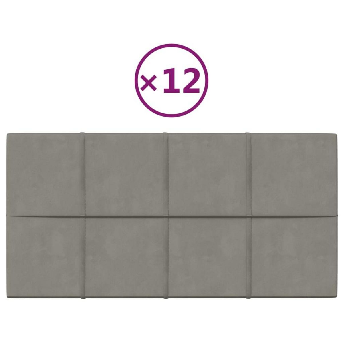 VIDAXL Panneaux muraux 12 pcs Gris clair 60x30 cm Velours 2,16 m^2