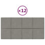 Voir la diapositive 2 : VIDAXL Panneaux muraux 12 pcs Gris clair 60x30 cm Velours 2,16 m^2