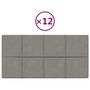 Voir la diapositive 2 : VIDAXL Panneaux muraux 12 pcs Gris clair 60x30 cm Velours 2,16 m^2