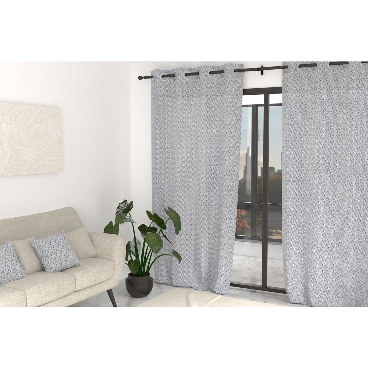 SOLEIL D'OCRE Rideau à oeillets 135x250 cm OPHELIA, par Soleil d'Ocre