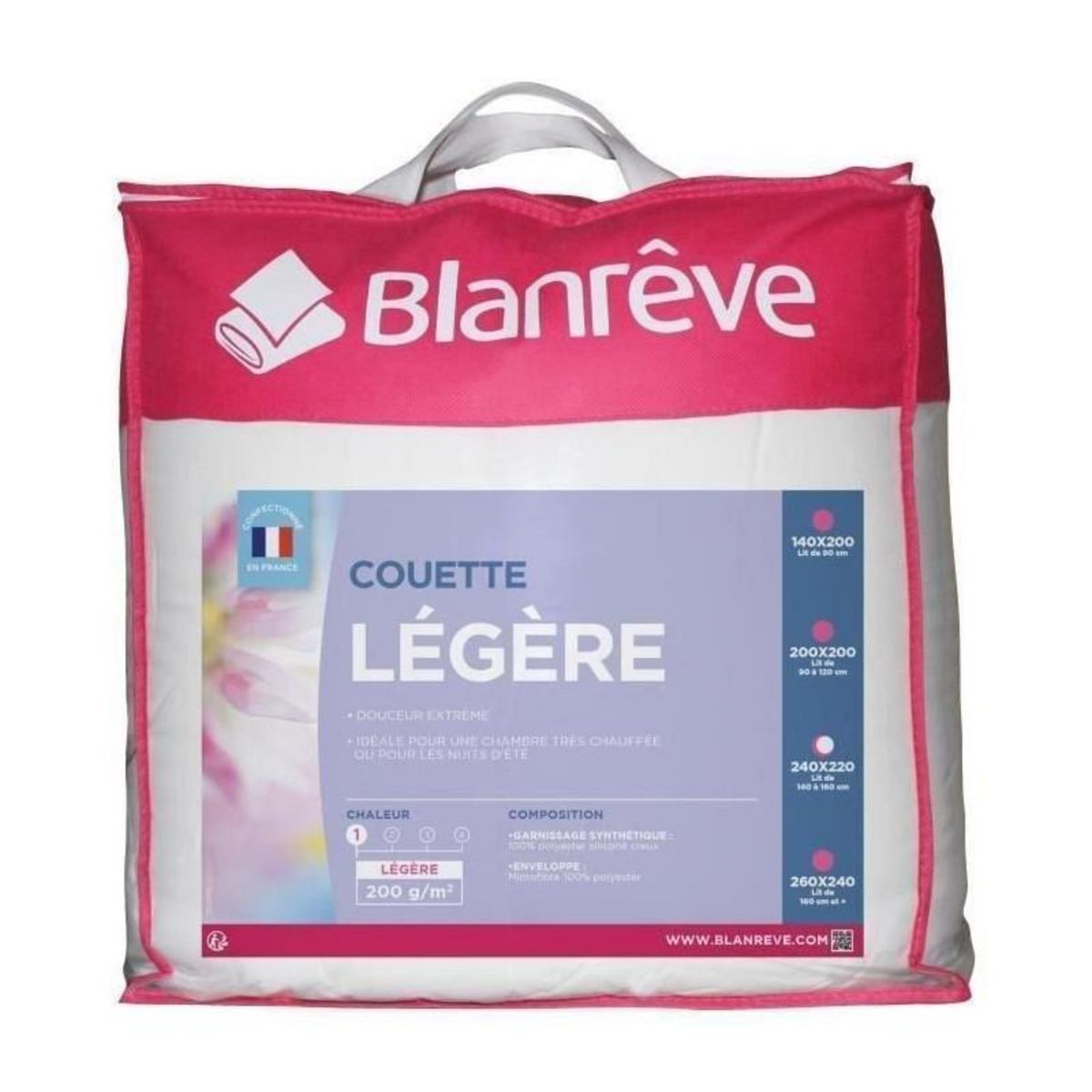 BLANREVE BLANREVE Couette legere en microfibre - 220 x 240 cm - Blanc