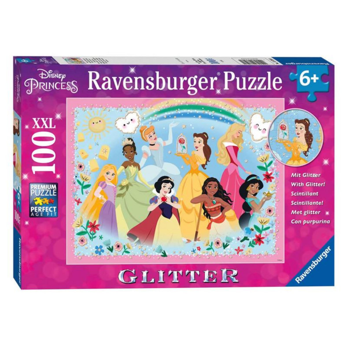 RAVENSBURGER Ravensburger - Disney Princess Glitter Puzzle, 100pcs. XXL 133260