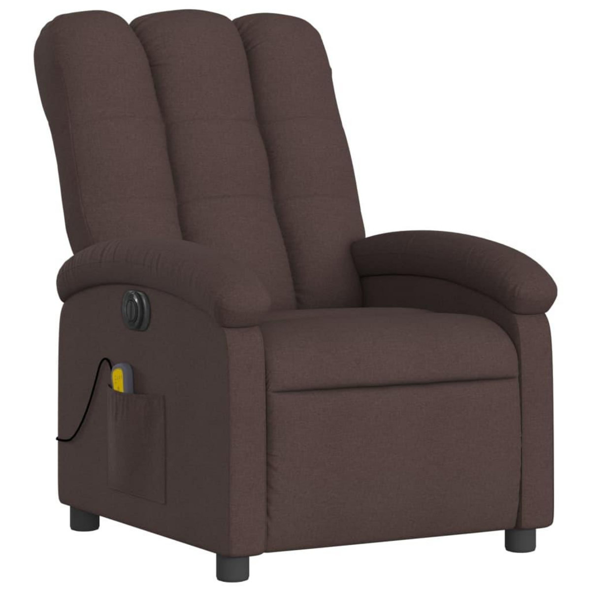 VIDAXL Fauteuil de massage inclinable electrique Marron fonce Tissu