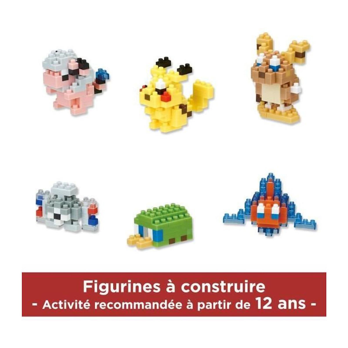 BANDAI Coffret de 6 figurines en briques - BANDAI - NANOBLOCK - Pack Pokémon type Électrique