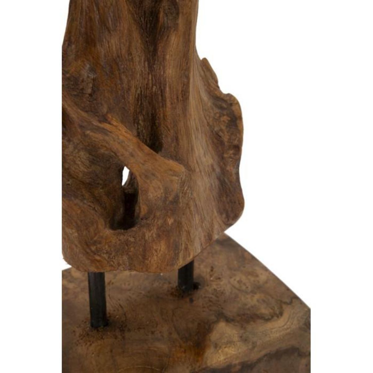 Paris Prix Objet Déco Tronc d'Arbre en Teck  Akars  34cm Naturel