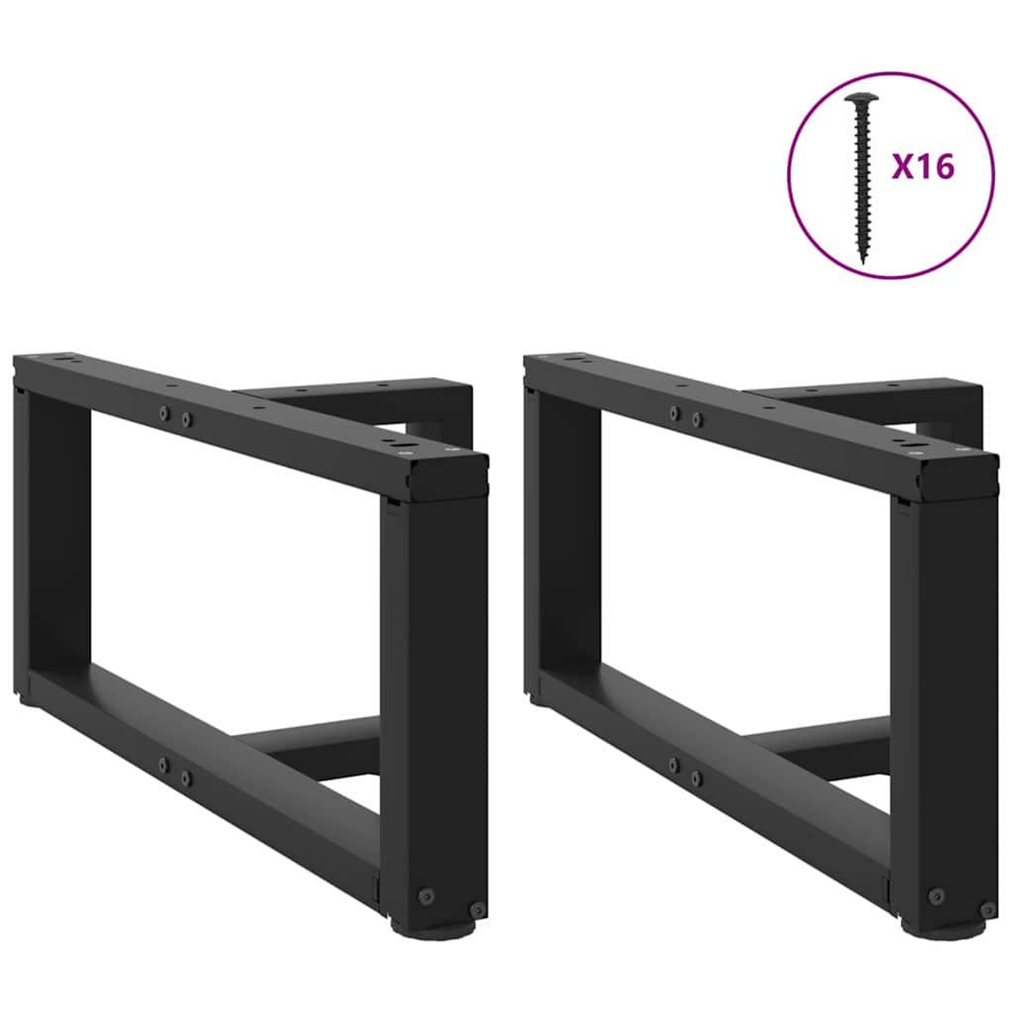 Voir la diapositive 3 : VIDAXL Pieds de table basse en forme de T 2 pcs noir 60x25x(30-31) cm