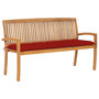 Voir la diapositive 1 : VIDAXL Banc de jardin empilable et coussin 159 cm Bois de teck massif
