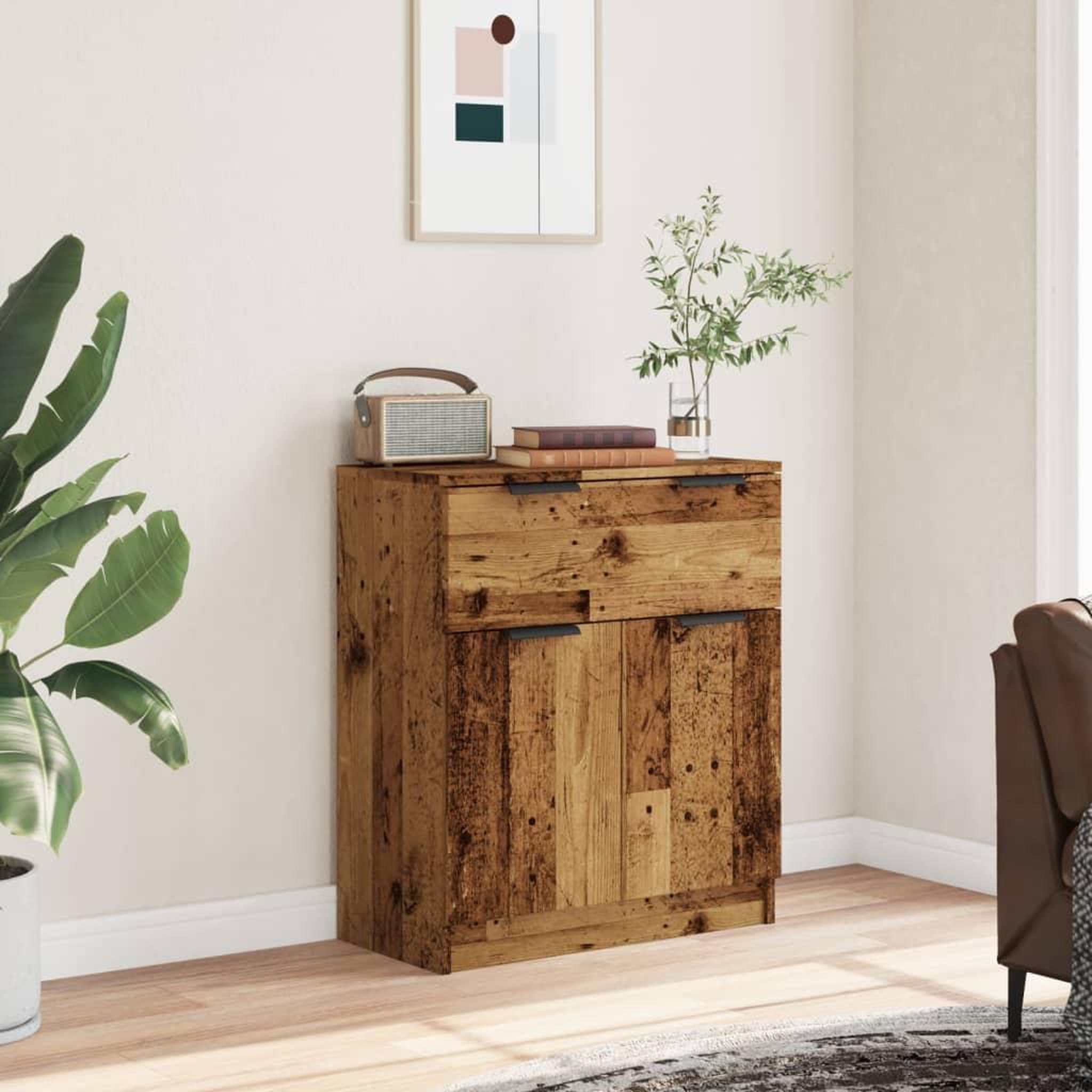 Voir la diapositive 3 : VIDAXL Buffet vieux bois 60x30x70 cm bois d'ingenierie