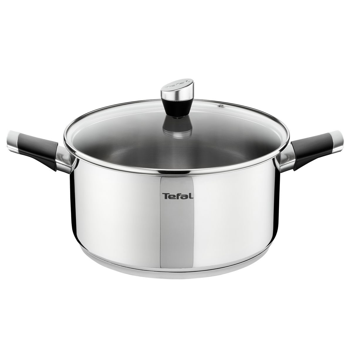 TEFAL Faitout induction EMOTION  inox 24 cm + CV verre 