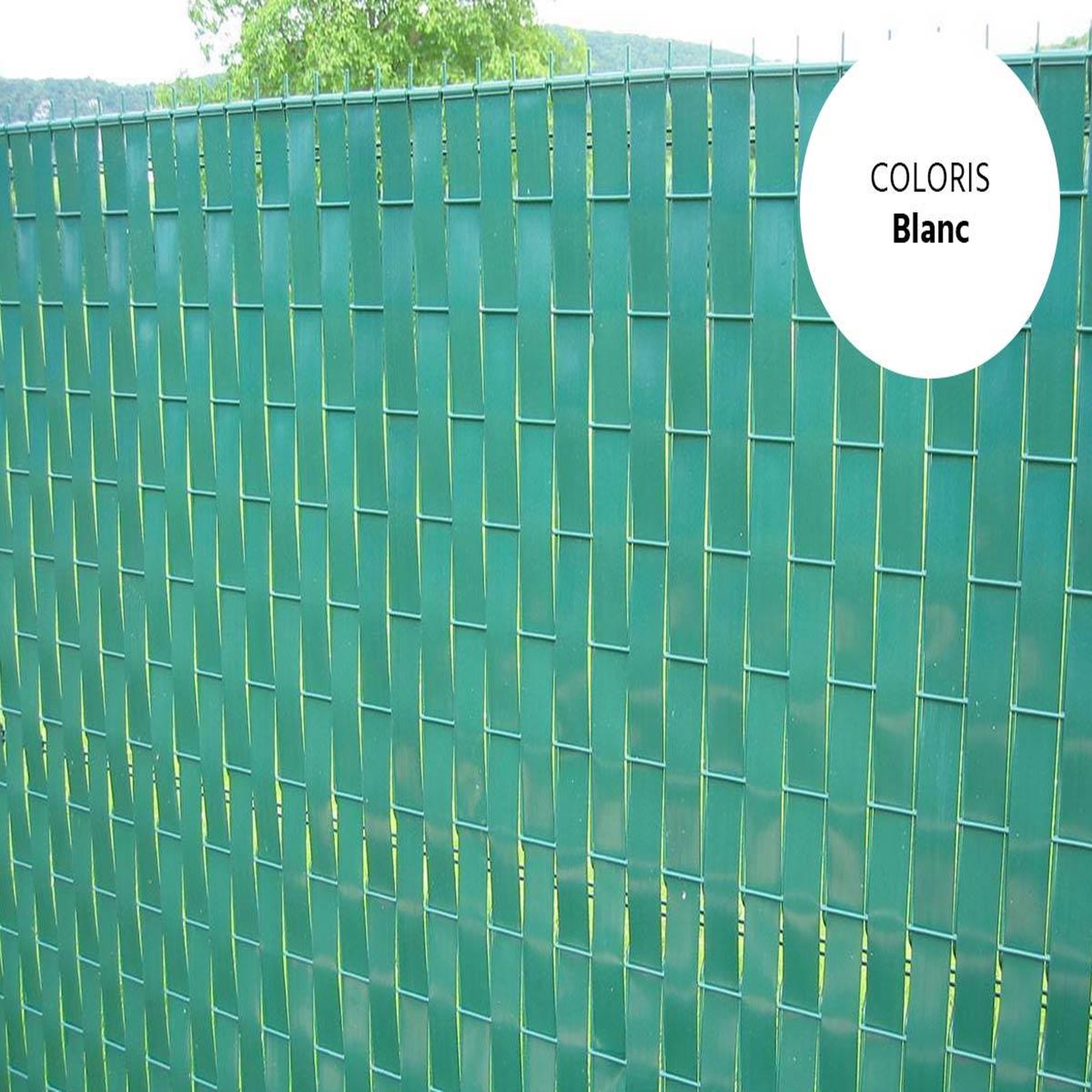 Voir la diapositive 2 : Jardiline Lanière pvc pour palissade largeur 43 mm x 60 m+100 clips- blanc - jardiline