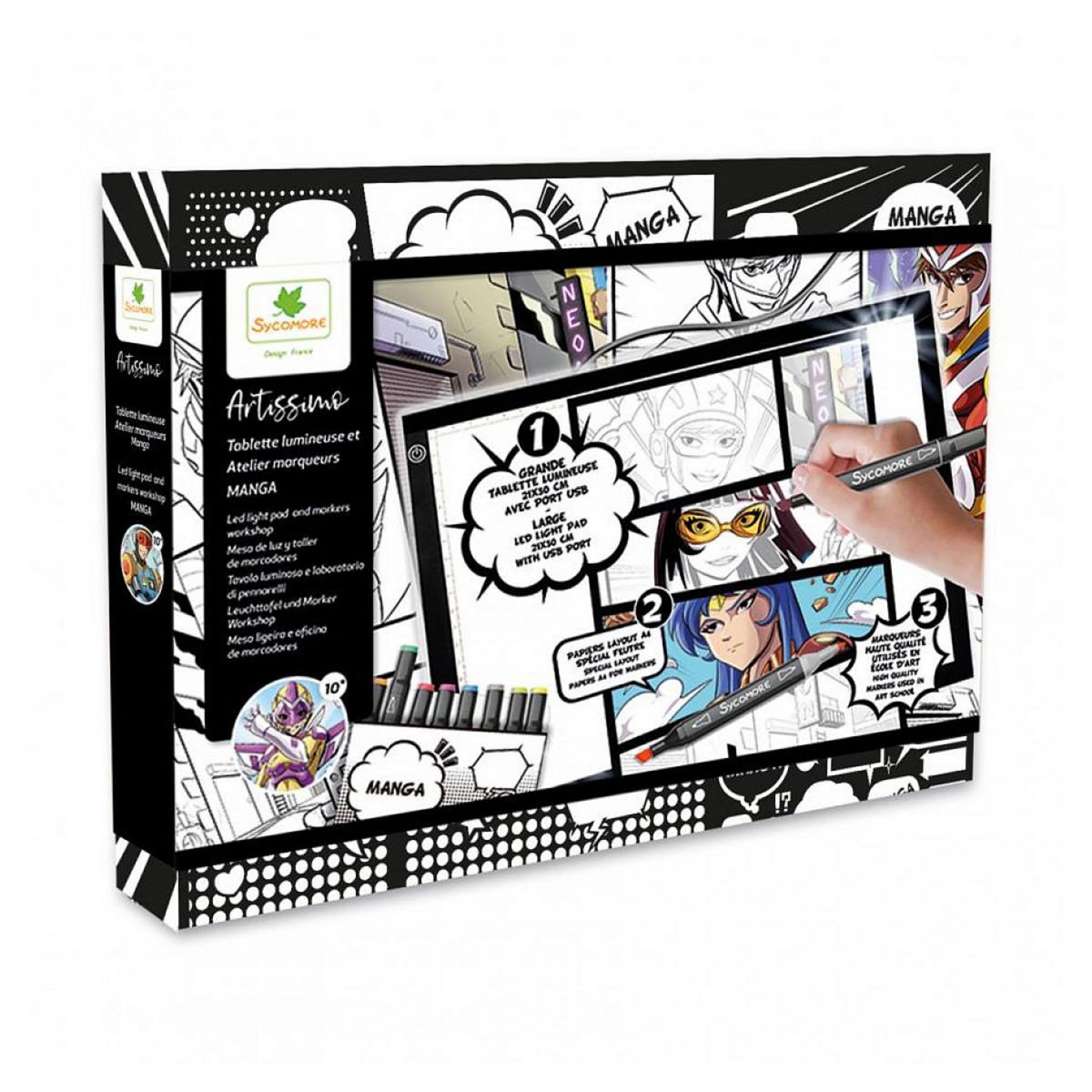 Au Sycomore Artissimo - xxl tablette lumineuse et atelier marqueurs - manga