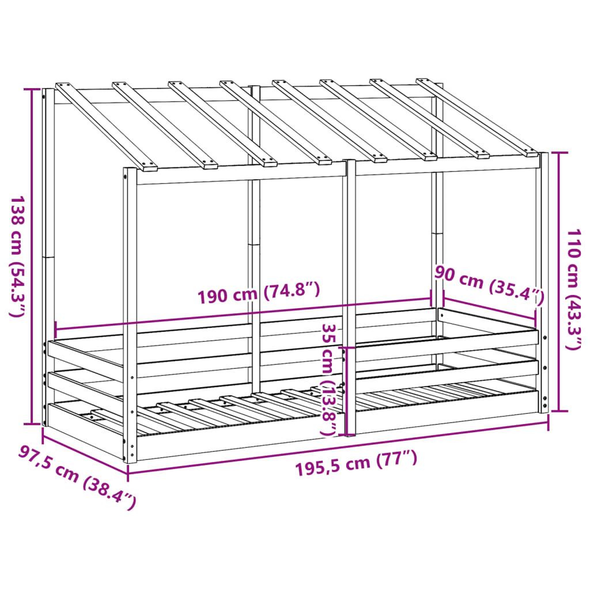 Voir la diapositive 6 : VIDAXL Lit pour enfants sans matelas 90x190 cm bois pin massif