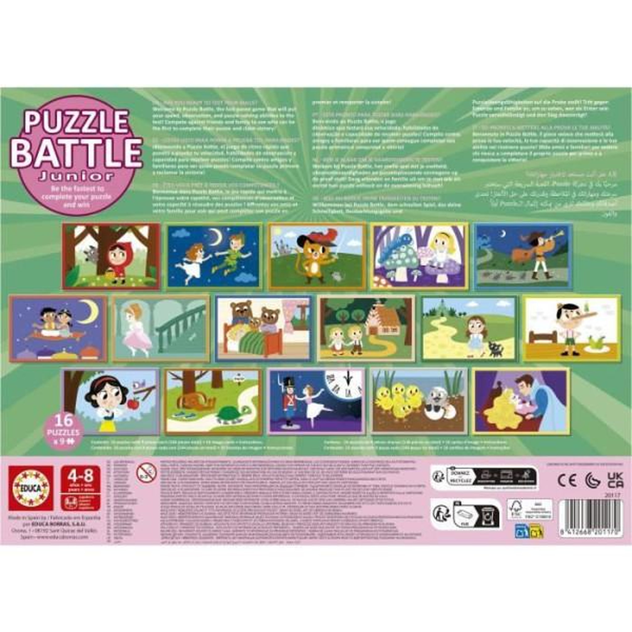 Voir la diapositive 3 : EDUCA Puzzle - educa - battle jr contes - 16 puzzles
