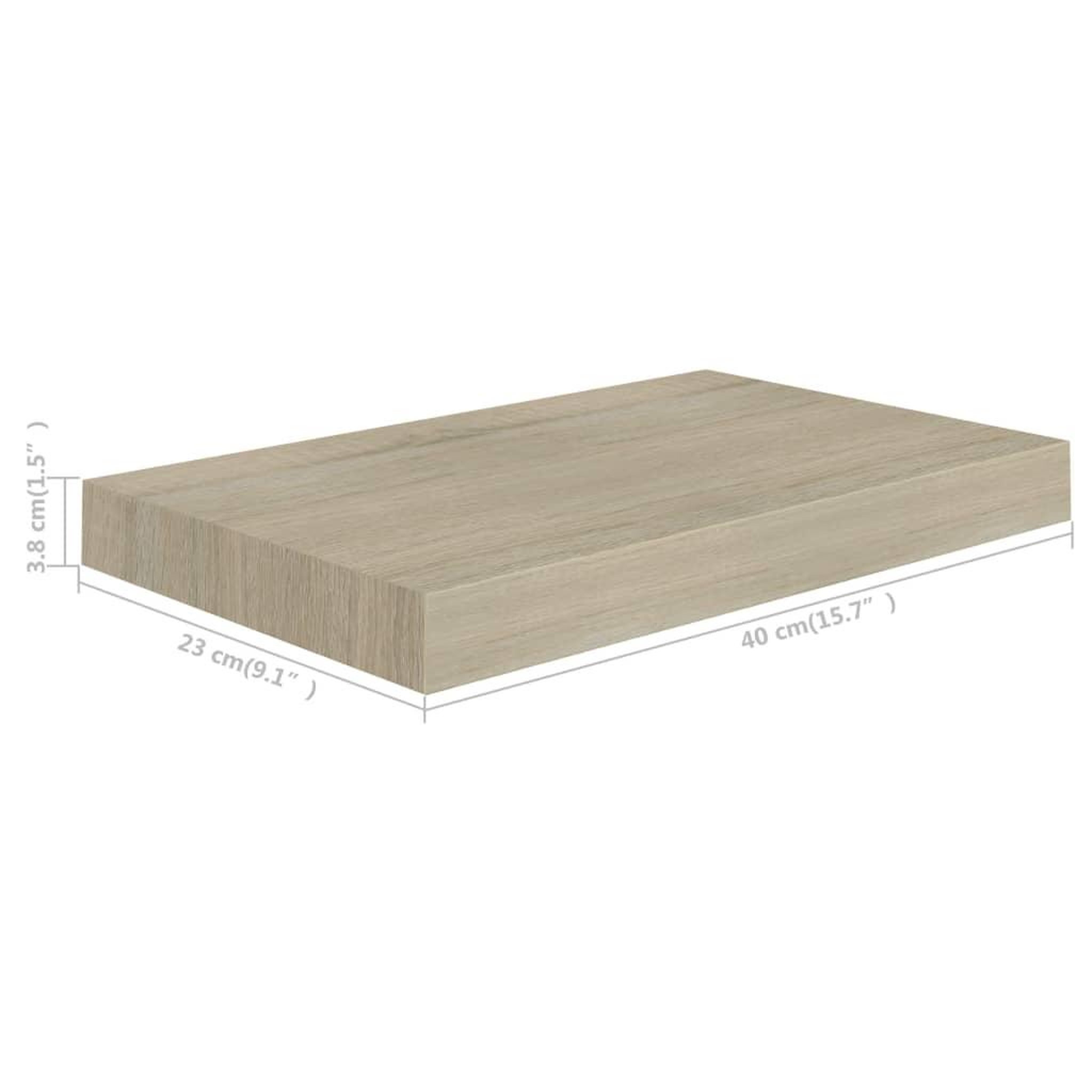 Voir la diapositive 6 : VIDAXL Etageres murales flottantes 2 pcs chene 40x23x3,8 cm MDF
