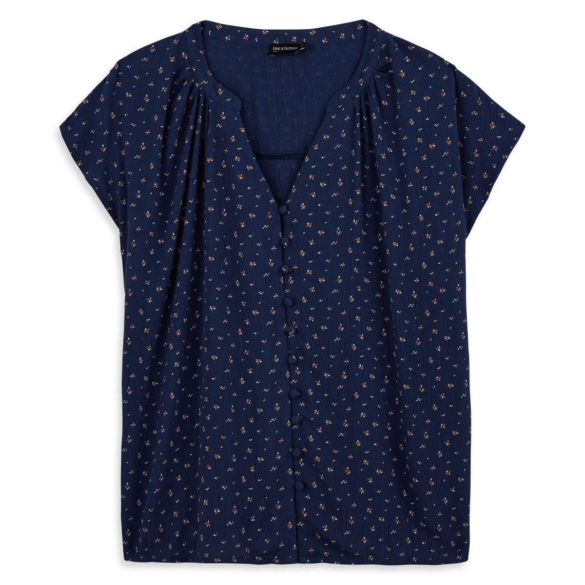 INEXTENSO Chemisier marine fantaisie femme