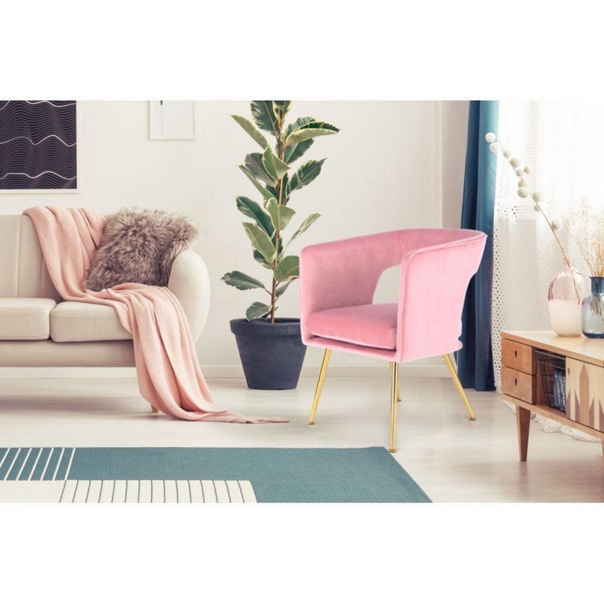 Paris Prix Chaise Design  Jolene  77cm Rose