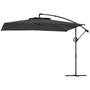 Voir la diapositive 5 : OUTSUNNY Parasol déporté carré 3 x 3 m réglable piètement croix manivelle tissu haute densité 180g/m² UPF50+ gris