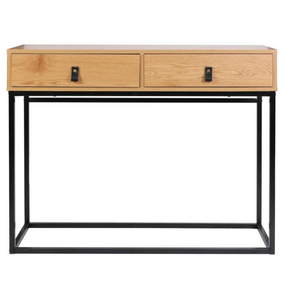 Paris Prix Console 2 Tiroirs Design  Abbott  100cm Naturel