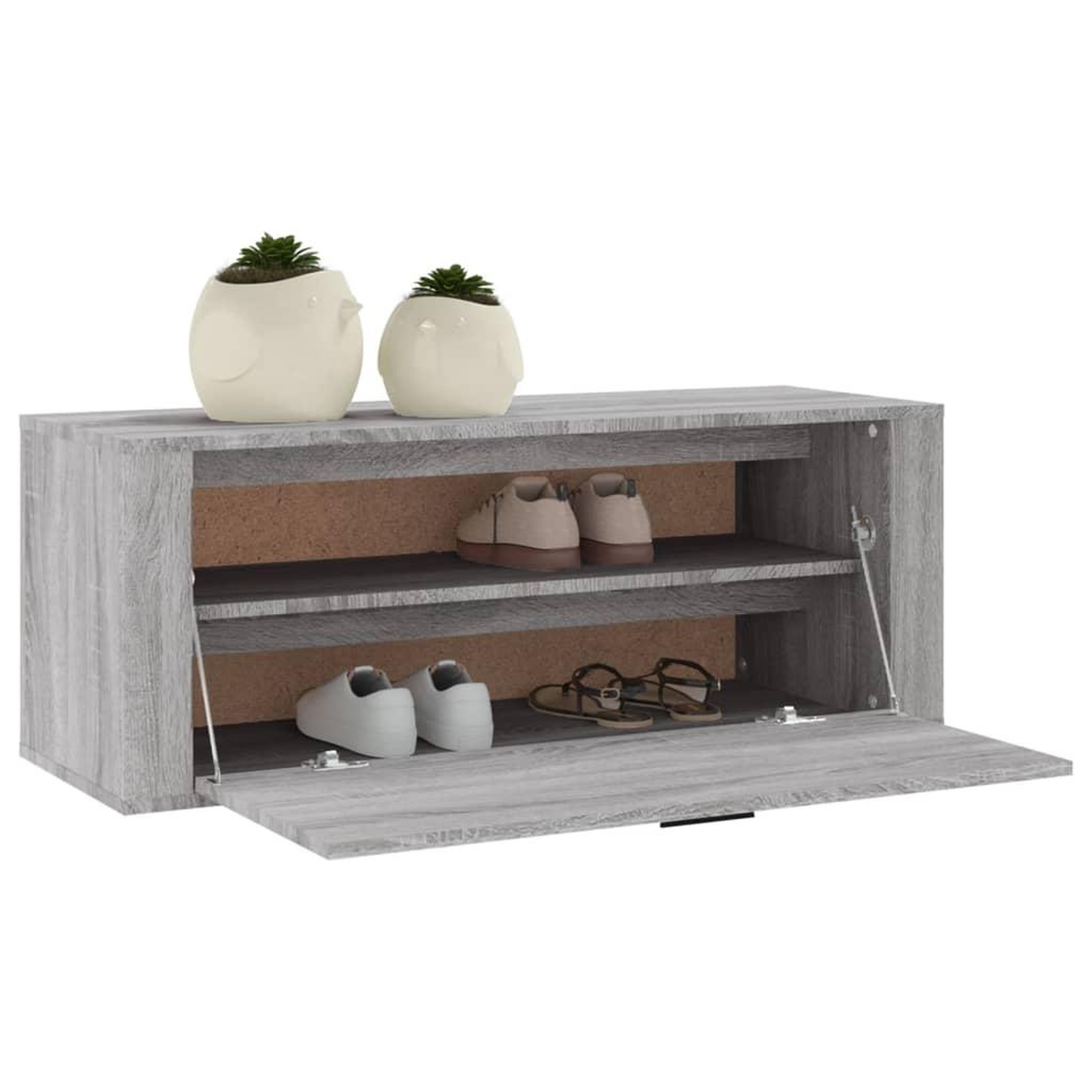 Voir la diapositive 4 : VIDAXL Armoire a chaussures murale Sonoma gris 100x35x38 cm