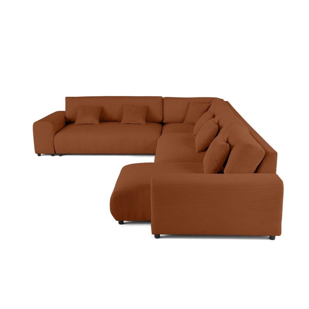 LISA DESIGN Garance - canapé modulable d'angle gauche - 8 places - en velours côtelé