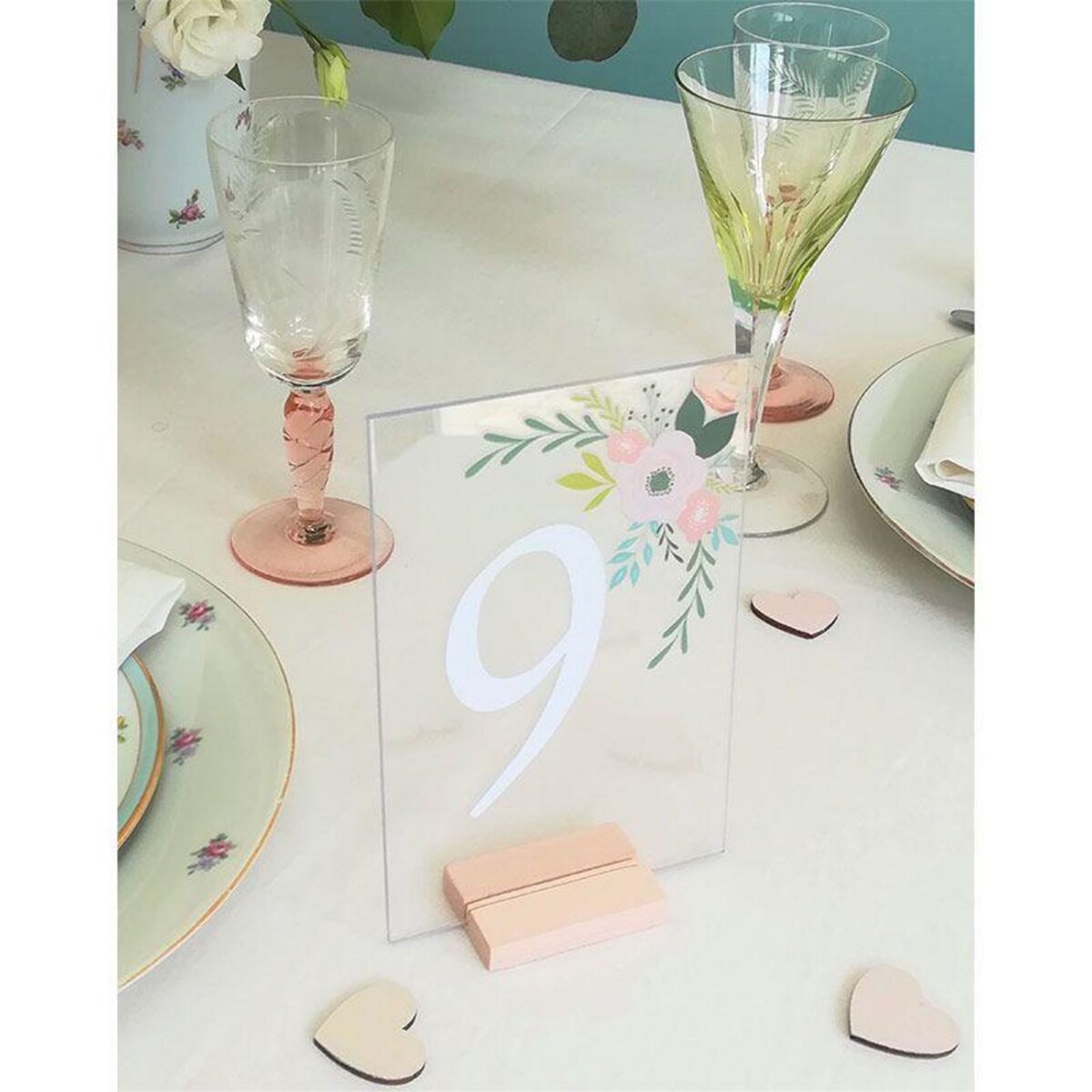 Artemio 5 plaques transparentes en plexiglass 10 x 15 cm + socles