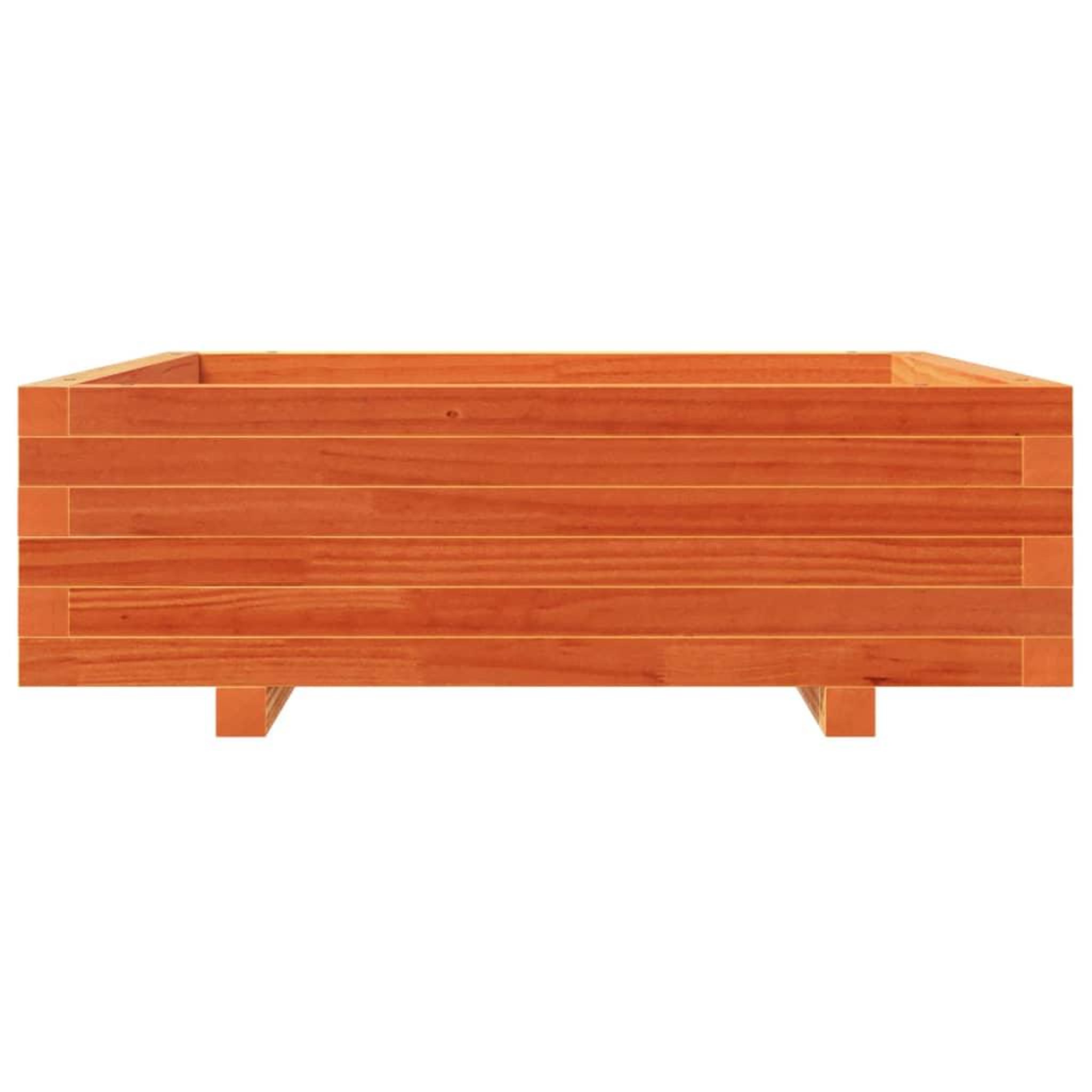 Voir la diapositive 5 : VIDAXL Jardiniere cire marron 80x80x26,5 cm bois de pin massif